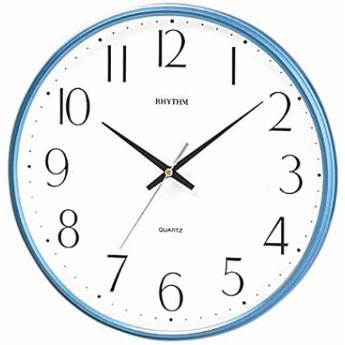 Rhythm Basic Wall Clock Metallic Blue 32.0x32.0x4.8 Cm